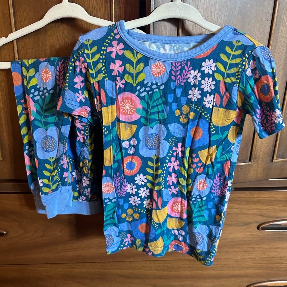 Little Sleepies Blue and Pink Pajama Sets with Whimsical Prints